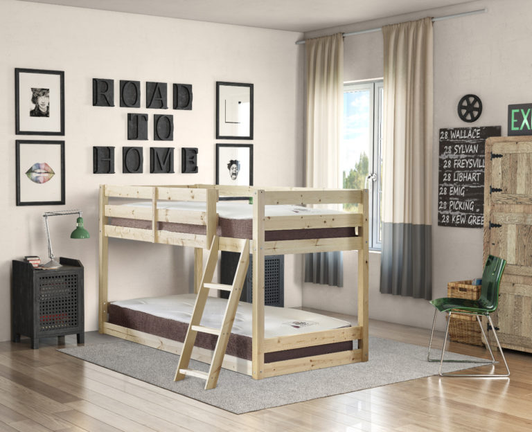 Everest Heavy Duty Storage Pine Bunk Bed - Bed with Storage